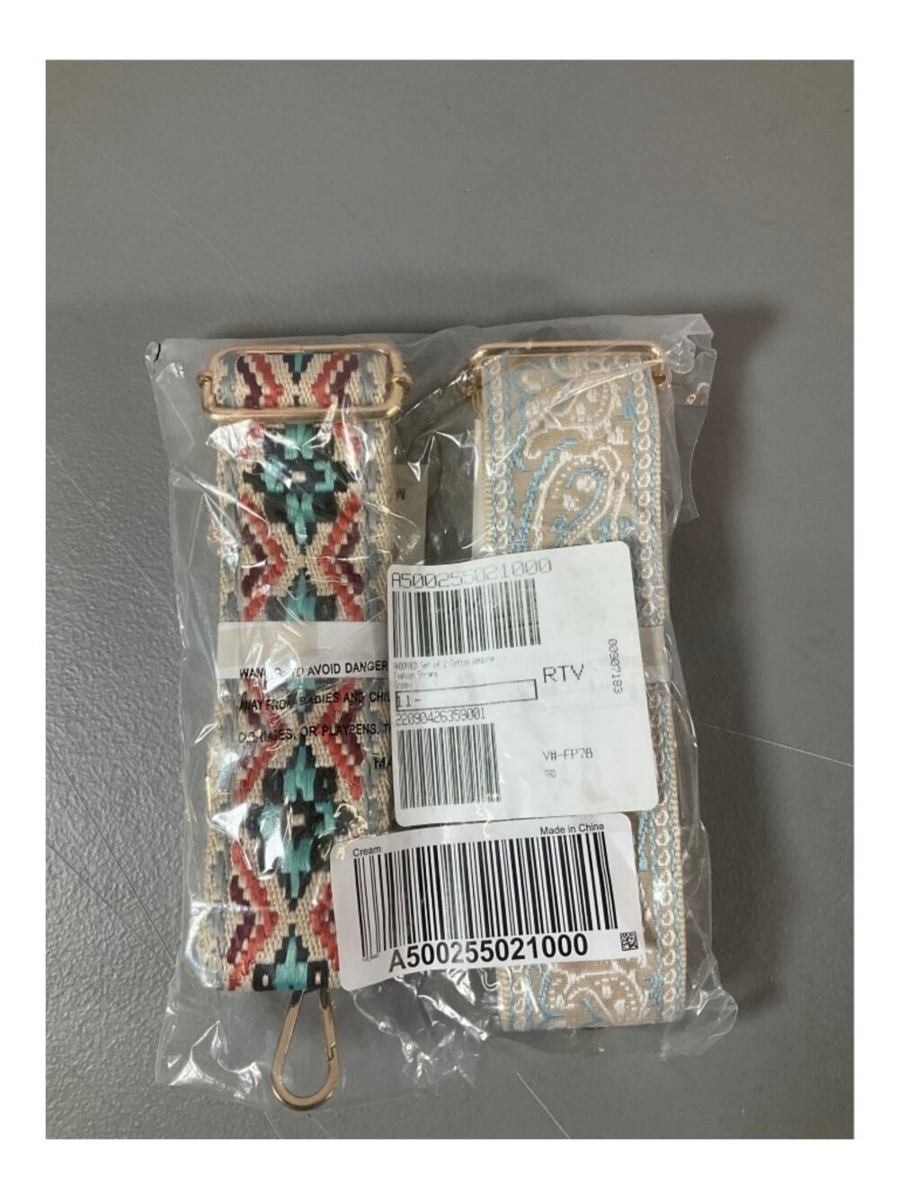 AHDORNED Unisex Cotton Fashion Straps in Cream - Durable, Stylish Set of 2